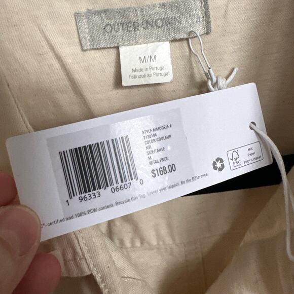 NWT Outerknown Jumpsuit Cotton Linen Blend Natural Beige - Picture 5 of 13